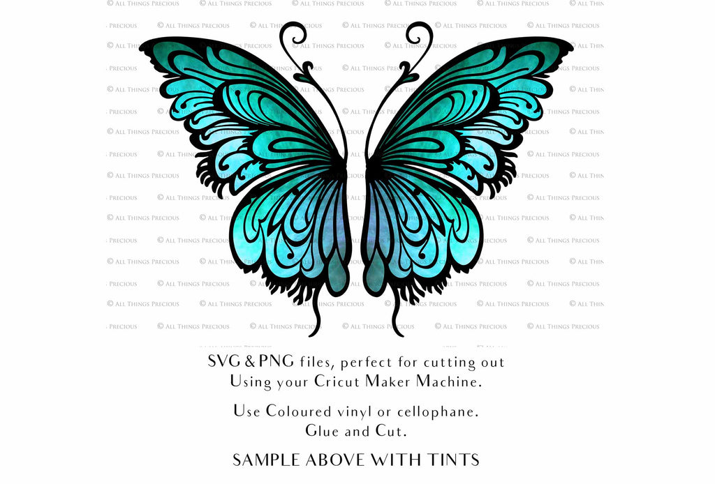 SVG & PNG Fairy Wing files for Cricut or Silhouette Cameo Cutting Machine. To create wearable fairy wings, in adult or children sizes. Use this graphic design for Halloween Costumes, Fantasy or Cosplay or photography. Use as prints in weddings, engagements or baby shower invitations. for you to cut and assemble.