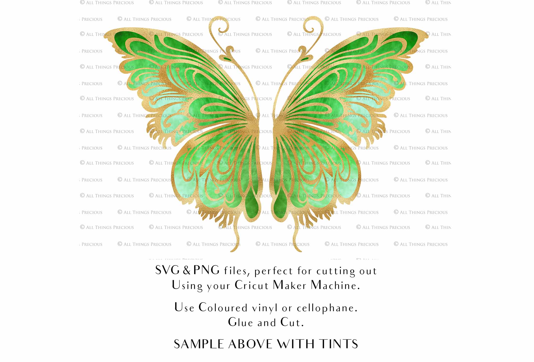 SVG & PNG Fairy Wing files for Cricut or Silhouette Cameo Cutting Machine. To create wearable fairy wings, in adult or children sizes. Use this graphic design for Halloween Costumes, Fantasy or Cosplay or photography. Use as prints in weddings, engagements or baby shower invitations. for you to cut and assemble.