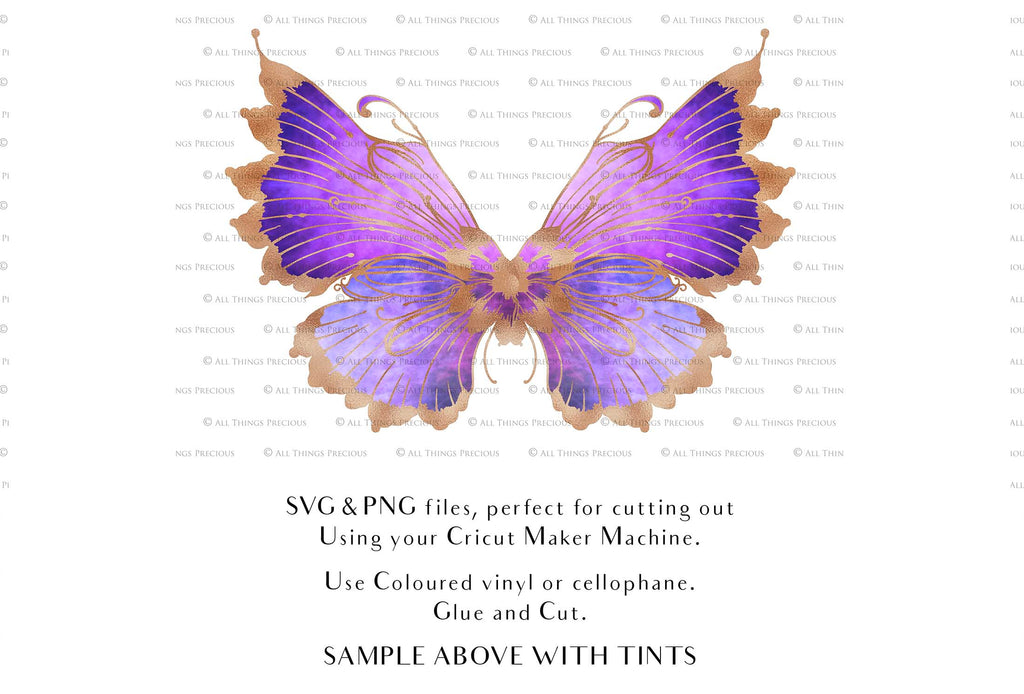 SVG & PNG Fairy Wing files for Cricut or Silhouette Cameo Cutting Machine. To create wearable fairy wings, in adult or children sizes. Use this graphic design for Halloween Costumes, Fantasy or Cosplay or photography. Use as prints in weddings, engagements or baby shower invitations. for you to cut and assemble.