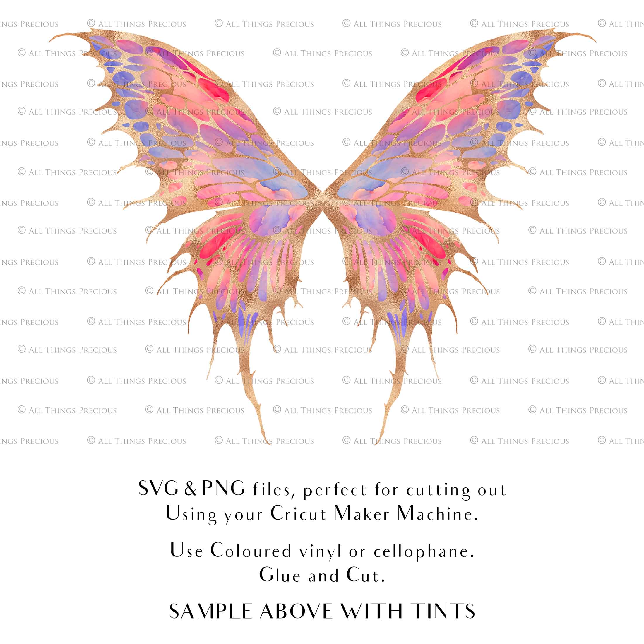SVG, PNG Clipart, Fairy Wings, for Cricut and Silhouette Machine. Cut out and make your own real fairy wings. For Costumes, Halloween, Cosplay Wings, Adult Wings, Child size wings. Use them for Wedding invitations, sublimation print  or decorations.