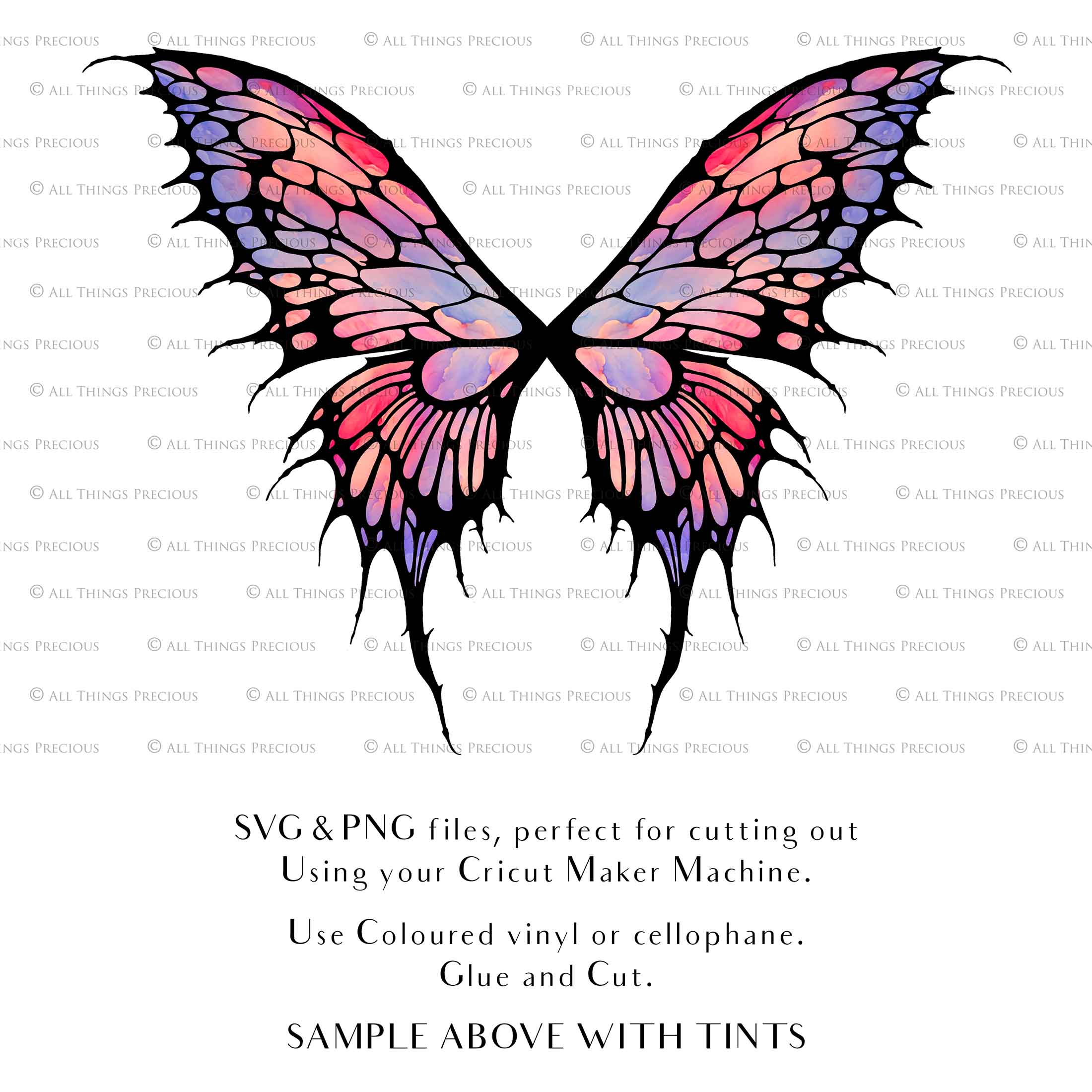 SVG, PNG Clipart, Fairy Wings, for Cricut and Silhouette Machine. Cut out and make your own real fairy wings. For Costumes, Halloween, Cosplay Wings, Adult Wings, Child size wings. Use them for Wedding invitations, sublimation print  or decorations.
