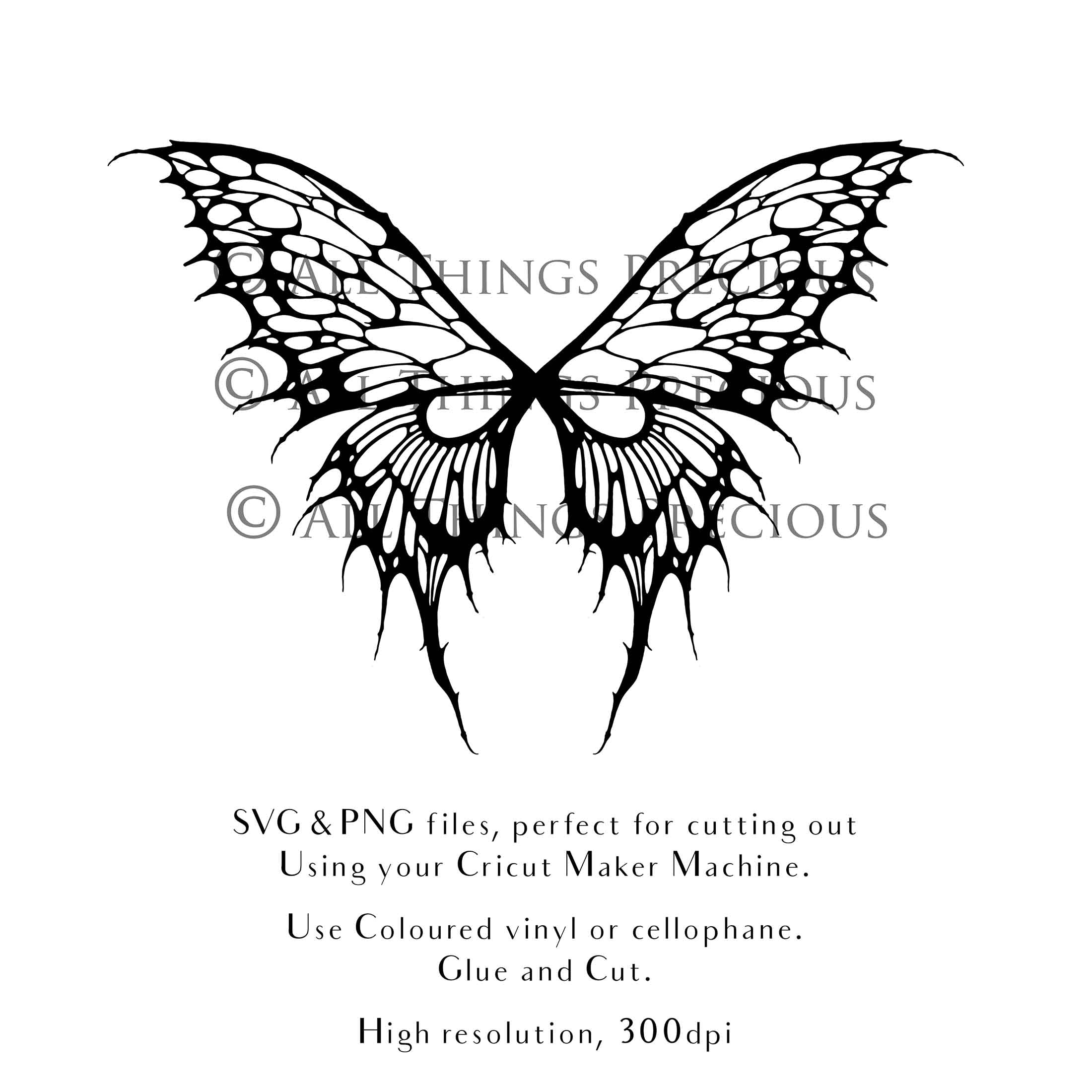 SVG, PNG Clipart, Fairy Wings, for Cricut and Silhouette Machine. Cut out and make your own real fairy wings. For Costumes, Halloween, Cosplay Wings, Adult Wings, Child size wings. Use them for Wedding invitations, sublimation print  or decorations.