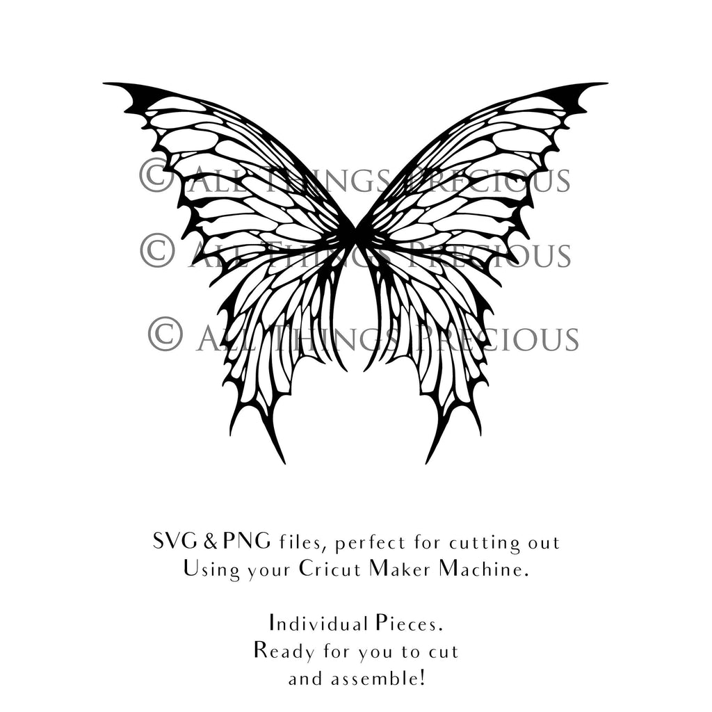 SVG, PNG Clipart, Fairy Wings, for Cricut and Silhouette Machine. Cut out and make your own real fairy wings. For Costumes, Halloween, Cosplay Wings, Adult Wings, Child size wings. Use them for Wedding invitations, sublimation print  or decorations.