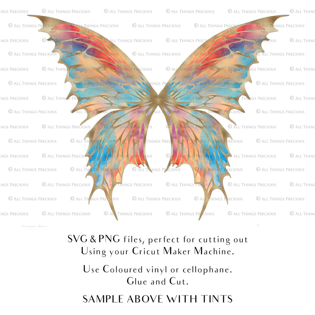 SVG, PNG Clipart, Fairy Wings, for Cricut and Silhouette Machine. Cut out and make your own real fairy wings. For Costumes, Halloween, Cosplay Wings, Adult Wings, Child size wings. Use them for Wedding invitations, sublimation print  or decorations.