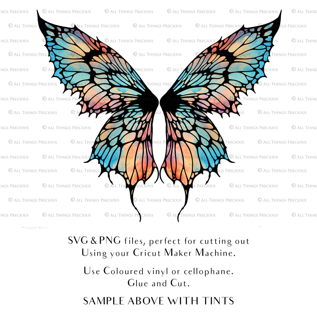 SVG & PNG Fairy/Angel Wing files for Cricut, Silhouette Cameo and other Cutting Machines. Create wearable fairy wings, all sizes. Perfect for Halloween Costumes, Fantasy, Cosplay, Photography. Prints, Wedding, Engagement, Baby Shower invitations, Sublimation Printing, Clip Art and more. Cut and assemble. ATP Textures.