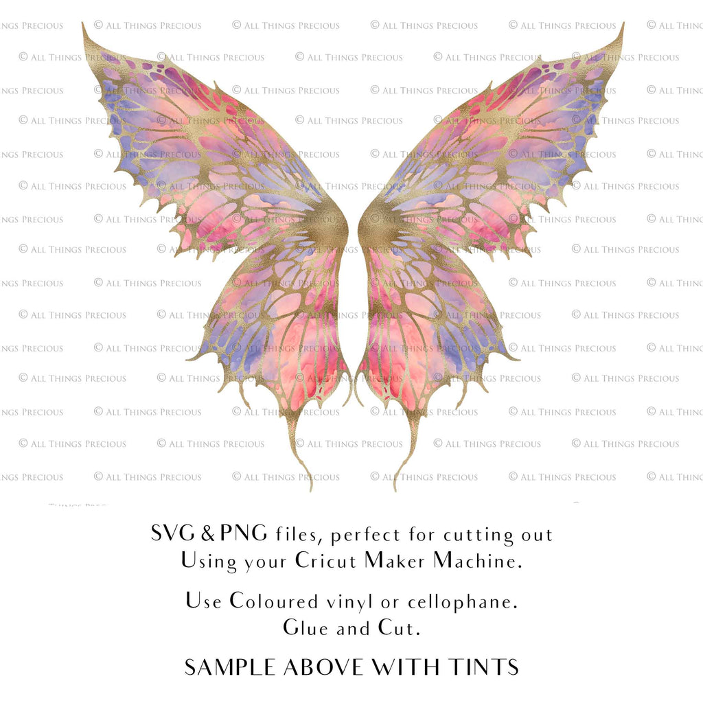 SVG, PNG Clipart, Fairy Wings, for Cricut and Silhouette Machine. Cut out and make your own real fairy wings. For Costumes, Halloween, Cosplay Wings, Adult Wings, Child size wings. Use them for Wedding invitations, sublimation print  or decorations.