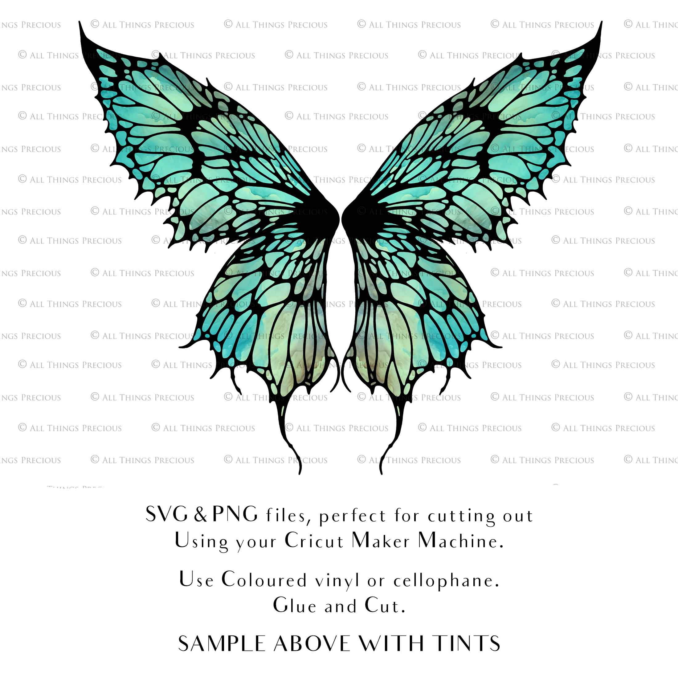 SVG, PNG Clipart, Fairy Wings, for Cricut and Silhouette Machine. Cut out and make your own real fairy wings. For Costumes, Halloween, Cosplay Wings, Adult Wings, Child size wings. Use them for Wedding invitations, sublimation print  or decorations.
