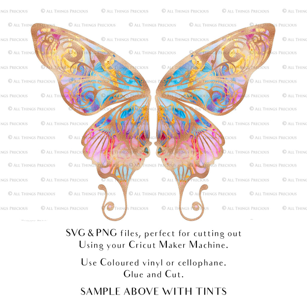 SVG, PNG Clipart, Fairy Wings, for Cricut and Silhouette Machine. Cut out and make your own real fairy wings. For Costumes, Halloween, Cosplay Wings, Adult Wings, Child size wings. Use them for Wedding invitations, sublimation print  or decorations.