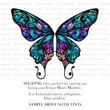 Load image into Gallery viewer, SVG, PNG Clipart, Fairy Wings, for Cricut and Silhouette Machine. Cut out and make your own real fairy wings. For Costumes, Halloween, Cosplay Wings, Adult Wings, Child size wings. Use them for Wedding invitations, sublimation print  or decorations.
