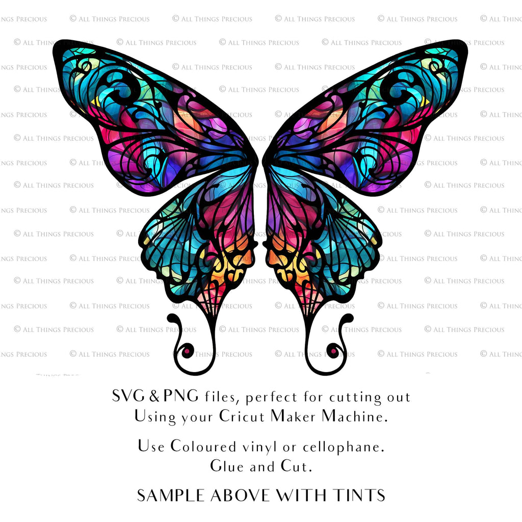 SVG, PNG Clipart, Fairy Wings, for Cricut and Silhouette Machine. Cut out and make your own real fairy wings. For Costumes, Halloween, Cosplay Wings, Adult Wings, Child size wings. Use them for Wedding invitations, sublimation print  or decorations.