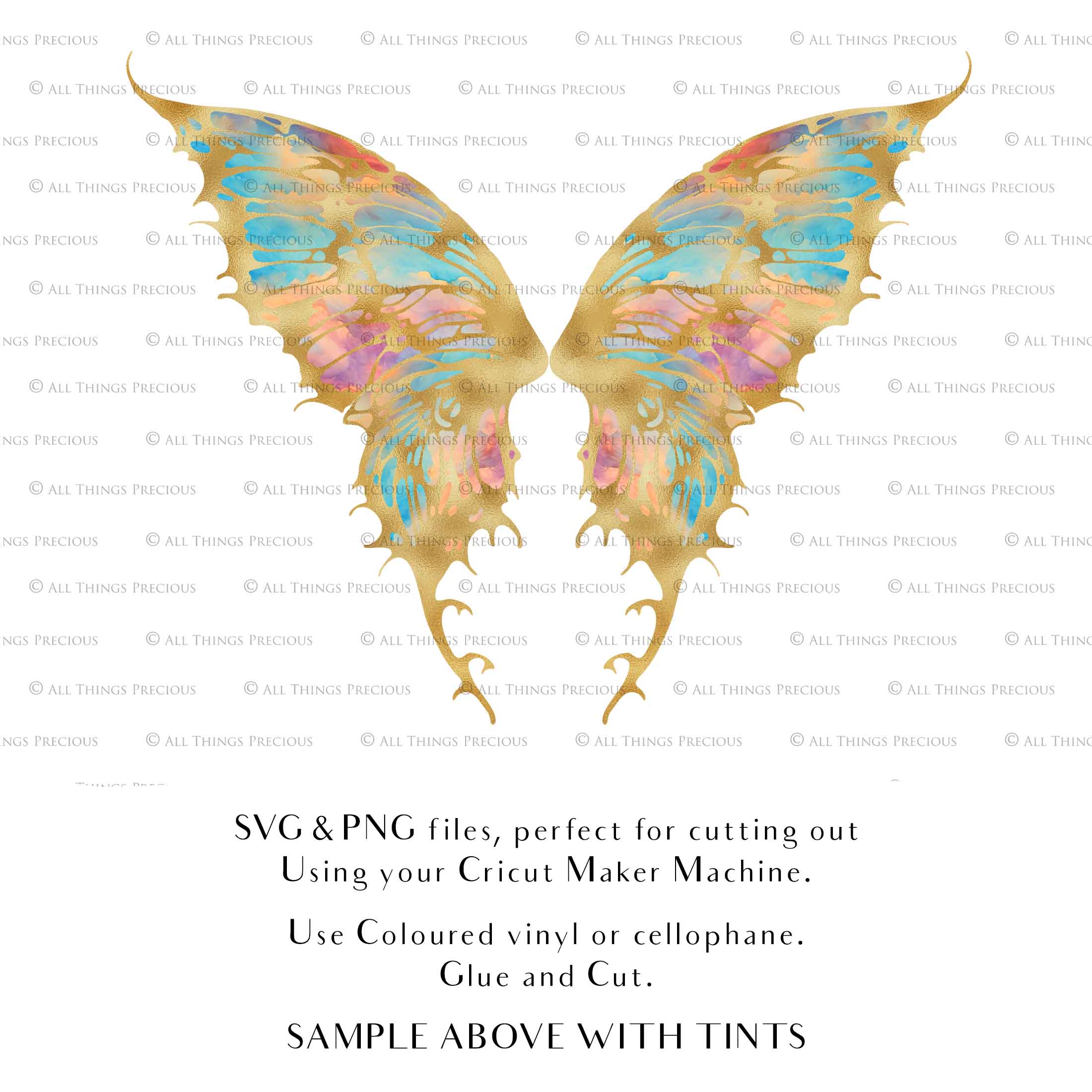SVG, PNG Clipart, Fairy Wings, for Cricut and Silhouette Machine. Cut out and make your own real fairy wings. For Costumes, Halloween, Cosplay Wings, Adult Wings, Child size wings. Use them for Wedding invitations, sublimation print  or decorations.
