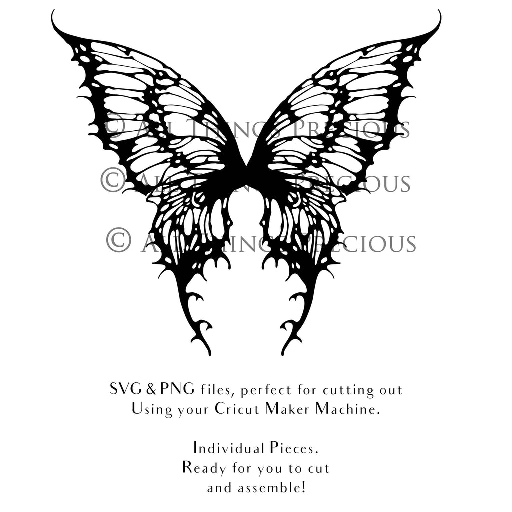 SVG & PNG Fairy/Angel Wing files for Cricut, Silhouette Cameo and other Cutting Machines. Create wearable fairy wings, all sizes. Perfect for Halloween Costumes, Fantasy, Cosplay, Photography. Prints, Wedding, Engagement, Baby Shower invitations, Sublimation Printing, Clip Art and more. Cut and assemble. ATP Textures.