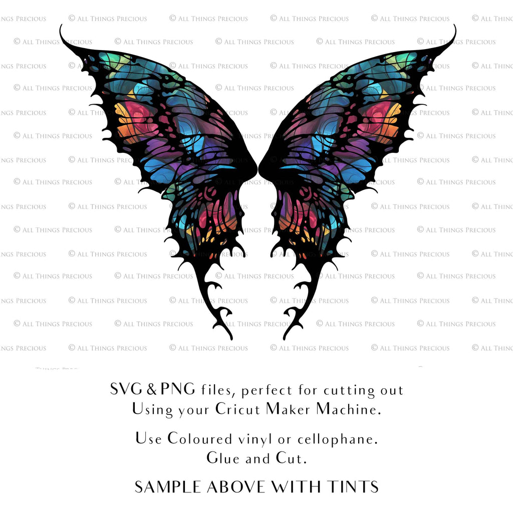 SVG, PNG Clipart, Fairy Wings, for Cricut and Silhouette Machine. Cut out and make your own real fairy wings. For Costumes, Halloween, Cosplay Wings, Adult Wings, Child size wings. Use them for Wedding invitations, sublimation print  or decorations.