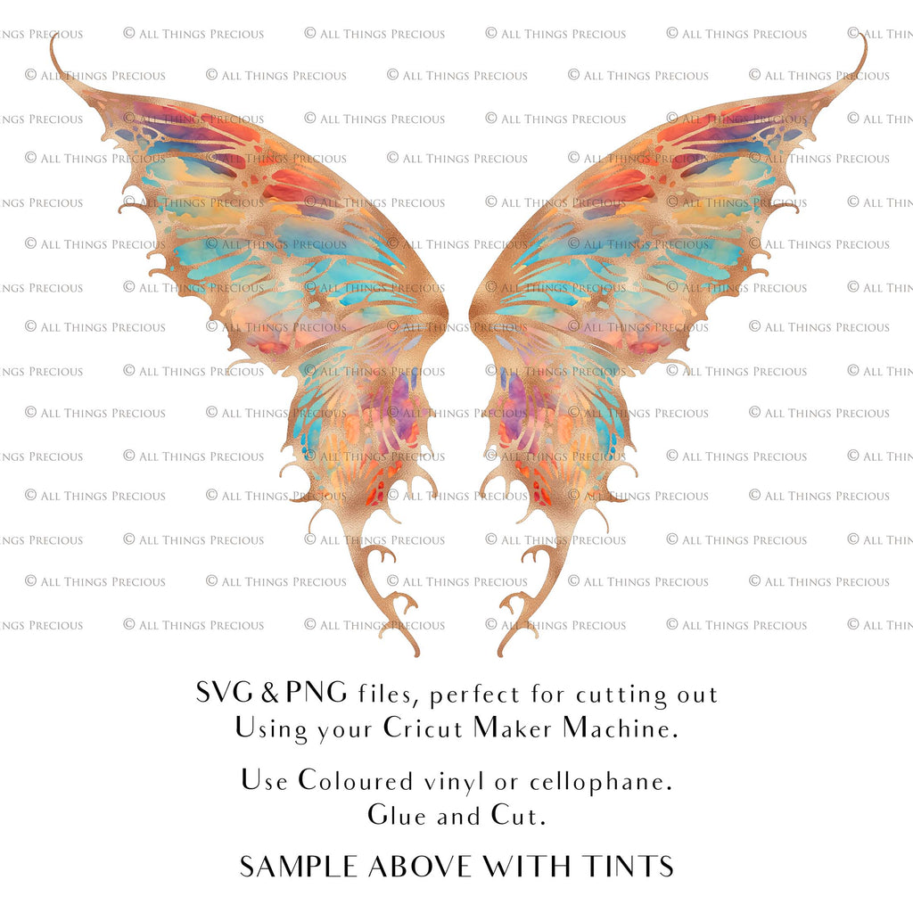 SVG & PNG Fairy/Angel Wing files for Cricut, Silhouette Cameo and other Cutting Machines. Create wearable fairy wings, all sizes. Perfect for Halloween Costumes, Fantasy, Cosplay, Photography. Prints, Wedding, Engagement, Baby Shower invitations, Sublimation Printing, Clip Art and more. Cut and assemble. ATP Textures.