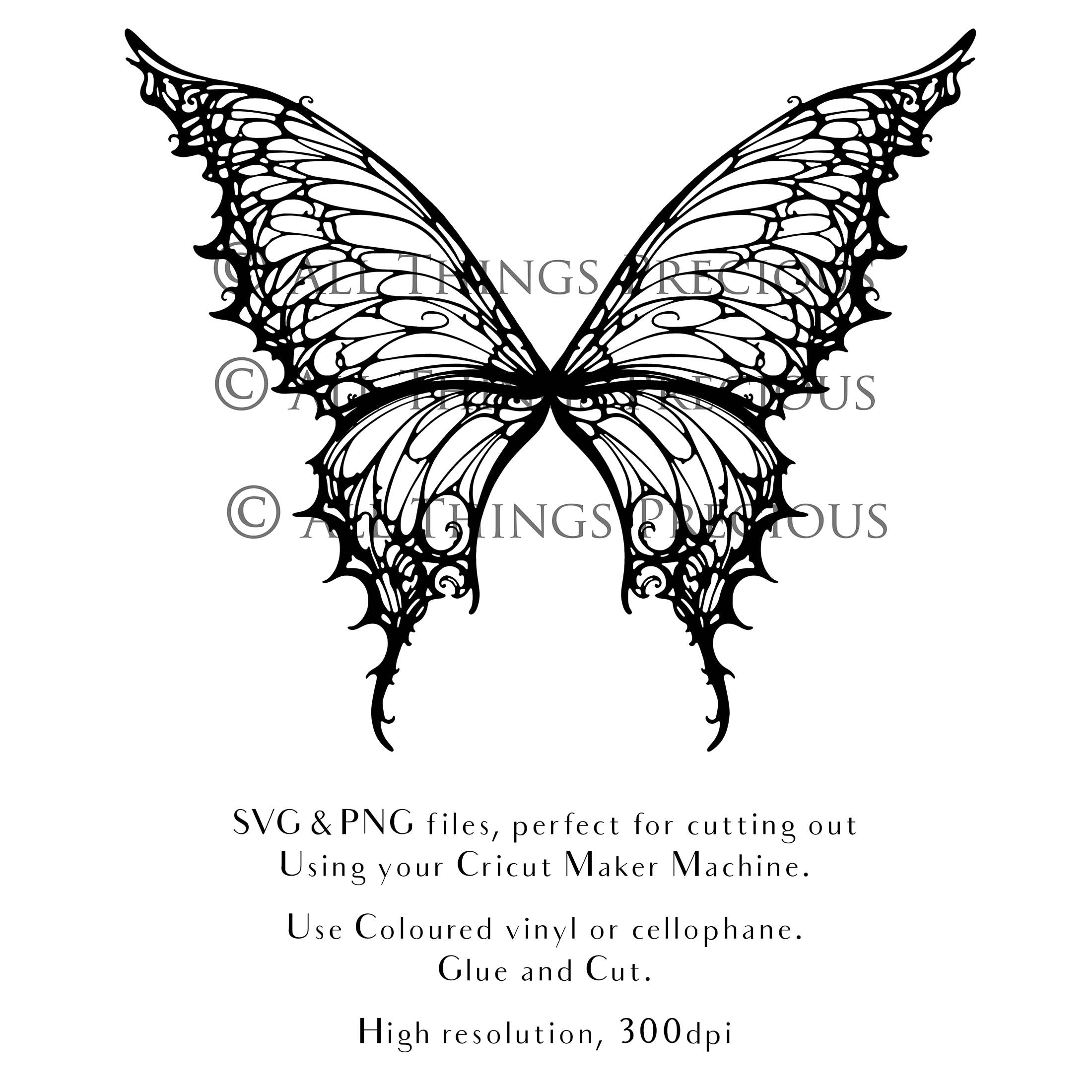 SVG, PNG Clipart, Fairy Wings, for Cricut and Silhouette Machine. Cut out and make your own real fairy wings. For Costumes, Halloween, Cosplay Wings, Adult Wings, Child size wings. Use them for Wedding invitations, sublimation print or decorations.