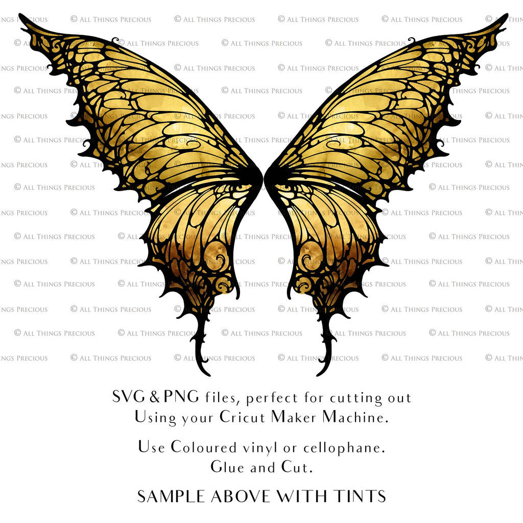 SVG & PNG Fairy/Angel Wing files for Cricut, Silhouette Cameo and other Cutting Machines. Create wearable fairy wings, all sizes. Perfect for Halloween Costumes, Fantasy, Cosplay, Photography. Prints, Wedding, Engagement, Baby Shower invitations, Sublimation Printing, Clip Art and more. Cut and assemble. ATP Textures.