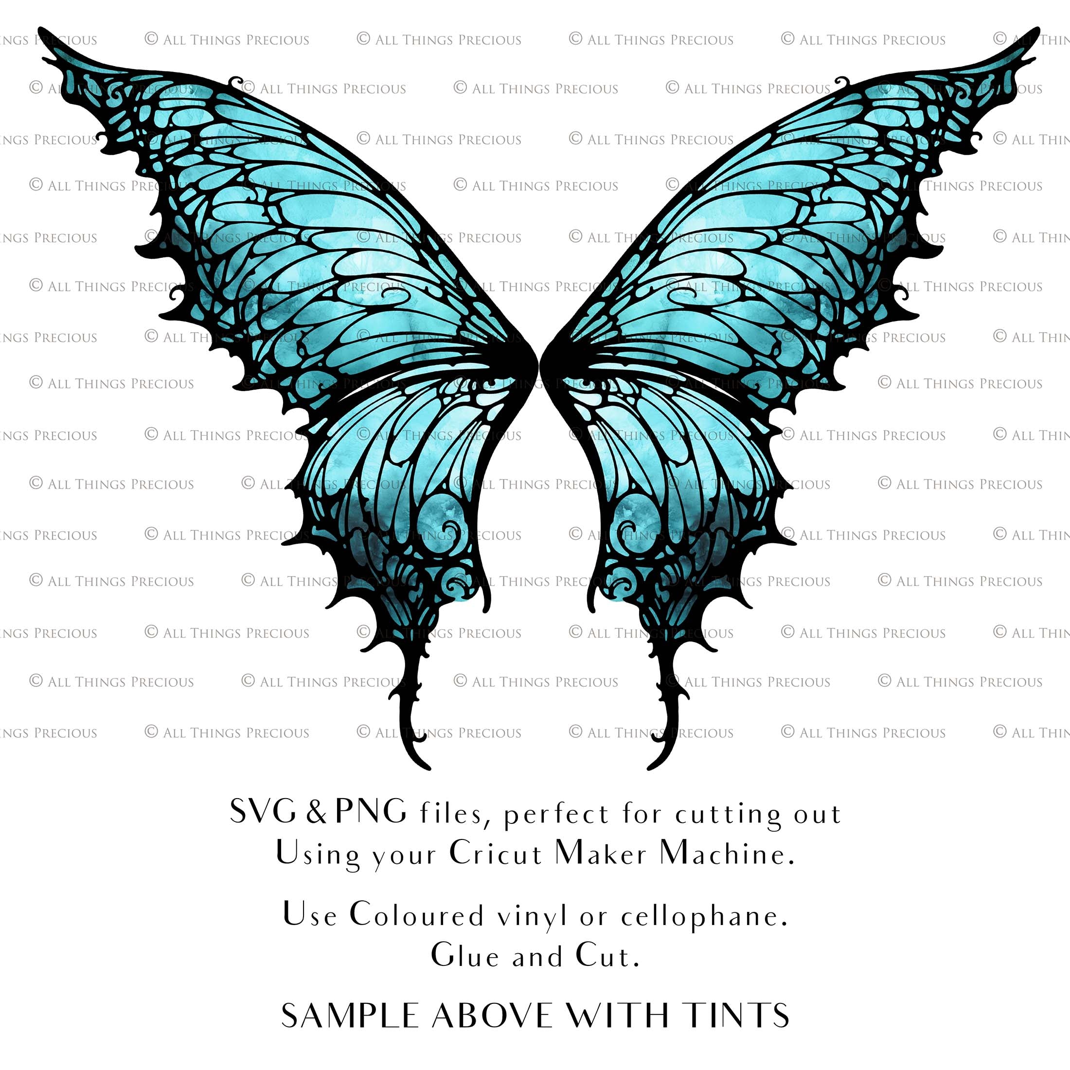 SVG, PNG Clipart, Fairy Wings, for Cricut and Silhouette Machine. Cut out and make your own real fairy wings. For Costumes, Halloween, Cosplay Wings, Adult Wings, Child size wings. Use them for Wedding invitations, sublimation print or decorations.