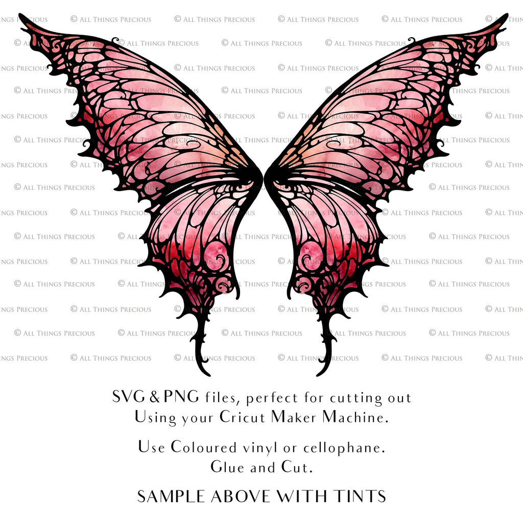 SVG & PNG Fairy/Angel Wing files for Cricut, Silhouette Cameo and other Cutting Machines. Create wearable fairy wings, all sizes. Perfect for Halloween Costumes, Fantasy, Cosplay, Photography. Prints, Wedding, Engagement, Baby Shower invitations, Sublimation Printing, Clip Art and more. Cut and assemble. ATP Textures.