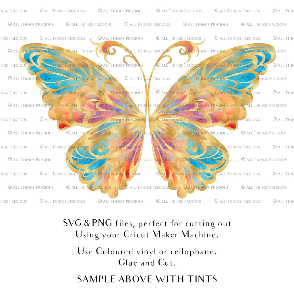 SVG, PNG Clipart, Fairy Wings, for Cricut and Silhouette Machine. Cut out and make your own real fairy wings. For Costumes, Halloween, Cosplay Wings, Adult Wings, Child size wings. Use them for Wedding invitations, sublimation print or decorations.