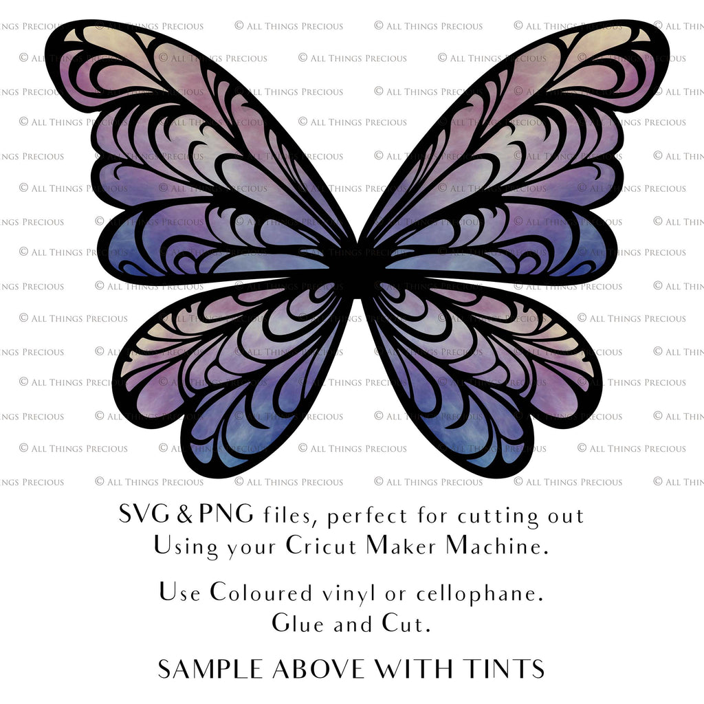 SVG & PNG Fairy/Angel Wing files for Cricut, Silhouette Cameo and other Cutting Machines. Create wearable fairy wings, all sizes. Perfect for Halloween Costumes, Fantasy, Cosplay, Photography. Prints, Wedding, Engagement, Baby Shower invitations, Sublimation Printing, Clip Art and more. Cut and assemble. ATP Textures.