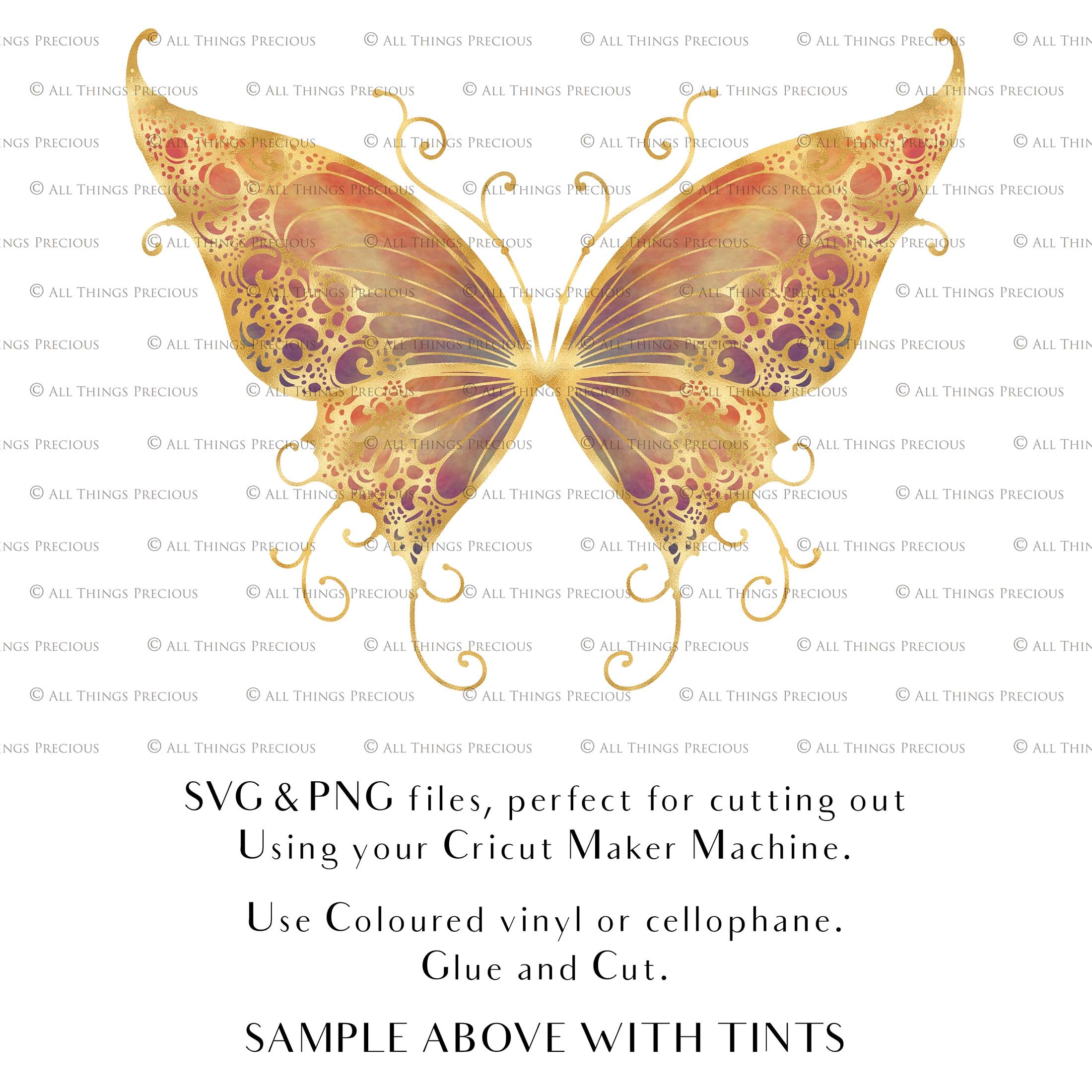 SVG, PNG Clipart, Fairy Wings, for Cricut and Silhouette Machine. Cut out and make your own real fairy wings. For Costumes, Halloween, Cosplay Wings, Adult Wings, Child size wings. Use them for Wedding invitations, sublimation print or decorations.