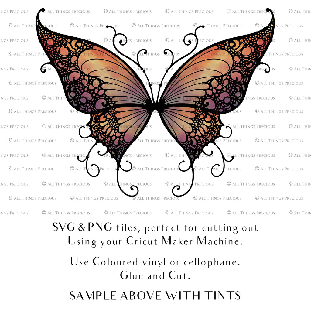 SVG & PNG Fairy/Angel Wing files for Cricut, Silhouette Cameo and other Cutting Machines. Create wearable fairy wings, all sizes. Perfect for Halloween Costumes, Fantasy, Cosplay, Photography. Prints, Wedding, Engagement, Baby Shower invitations, Sublimation Printing, Clip Art and more. Cut and assemble. ATP Textures.