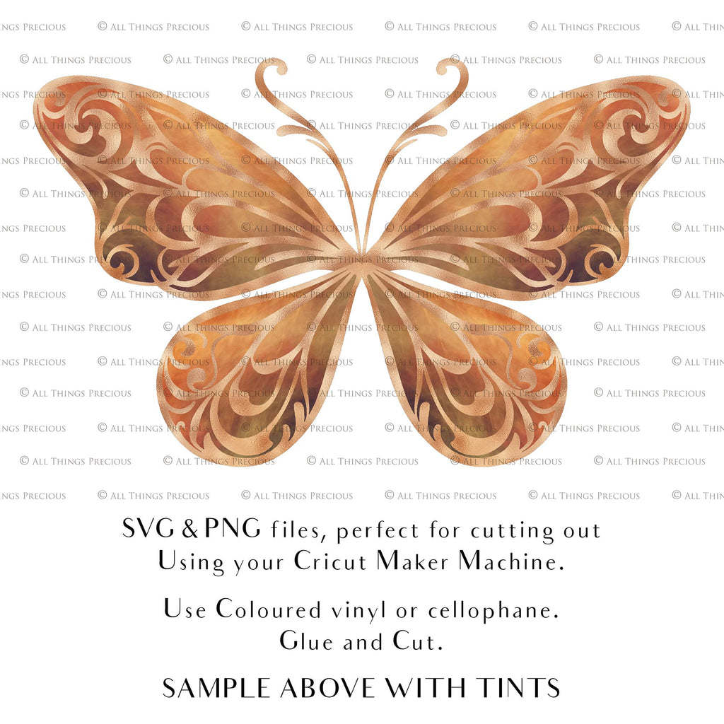 SVG & PNG Fairy/Angel Wing files for Cricut, Silhouette Cameo and other Cutting Machines. Create wearable fairy wings, all sizes. Perfect for Halloween Costumes, Fantasy, Cosplay, Photography. Prints, Wedding, Engagement, Baby Shower invitations, Sublimation Printing, Clip Art and more. Cut and assemble. ATP Textures.