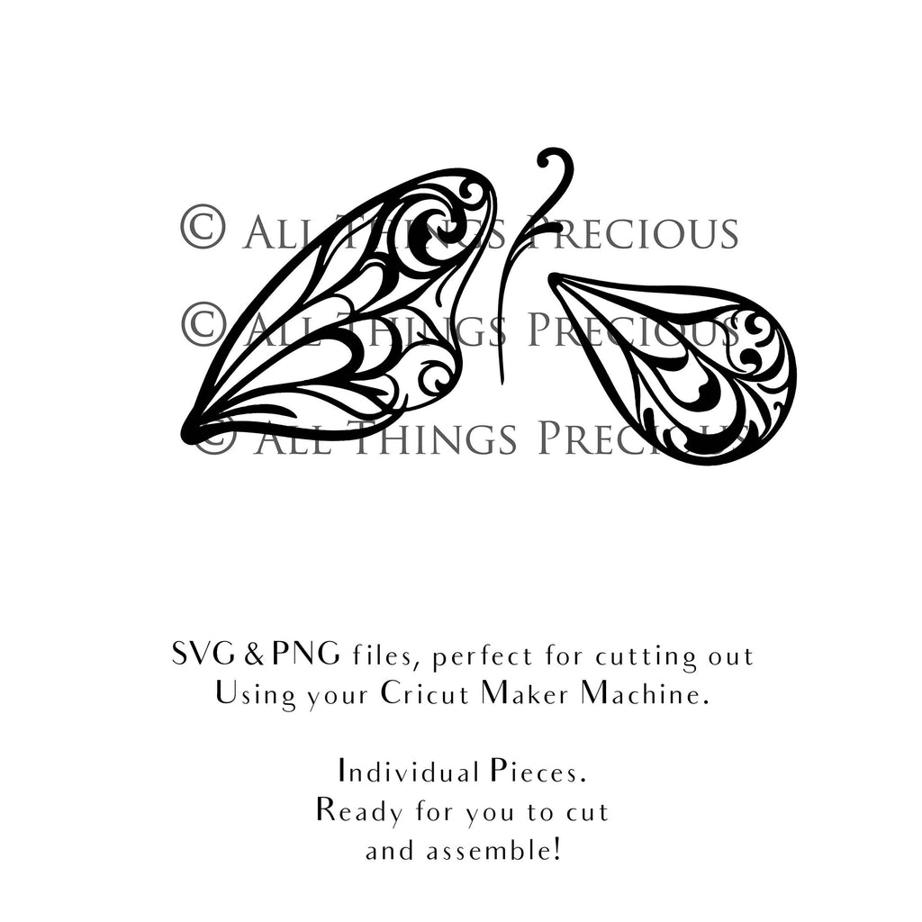 SVG & PNG Fairy/Angel Wing files for Cricut, Silhouette Cameo and other Cutting Machines. Create wearable fairy wings, all sizes. Perfect for Halloween Costumes, Fantasy, Cosplay, Photography. Prints, Wedding, Engagement, Baby Shower invitations, Sublimation Printing, Clip Art and more. Cut and assemble. ATP Textures.