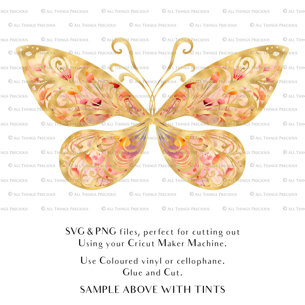 SVG & PNG Fairy/Angel Wing files for Cricut, Silhouette Cameo and other Cutting Machines. Create wearable fairy wings, all sizes. Perfect for Halloween Costumes, Fantasy, Cosplay, Photography. Prints, Wedding, Engagement, Baby Shower invitations, Sublimation Printing, Clip Art and more. Cut and assemble. ATP Textures.