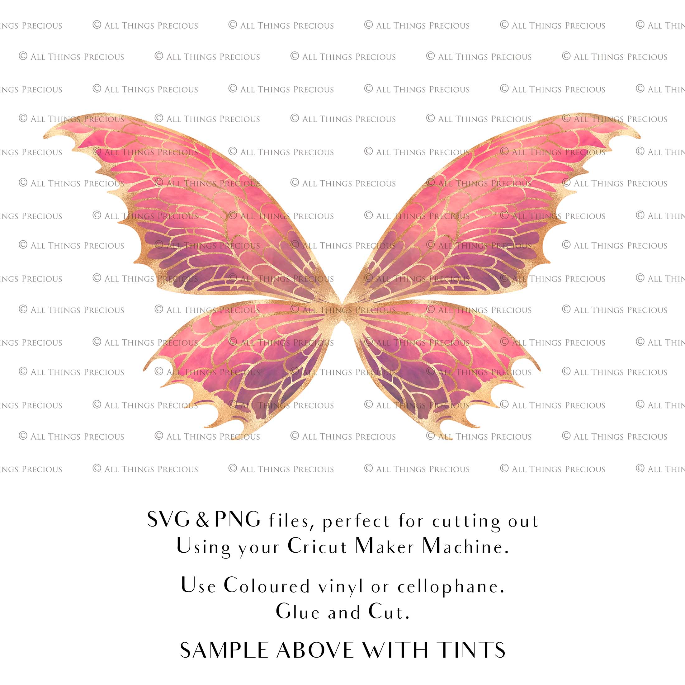 SVG & PNG Fairy/Angel Wing files for Cricut, Silhouette Cameo and other Cutting Machines. Create wearable fairy wings, all sizes. Perfect for Halloween Costumes, Fantasy, Cosplay, Photography. Prints, Wedding, Engagement, Baby Shower invitations, Sublimation Printing, Clip Art and more. Cut and assemble. ATP Textures.