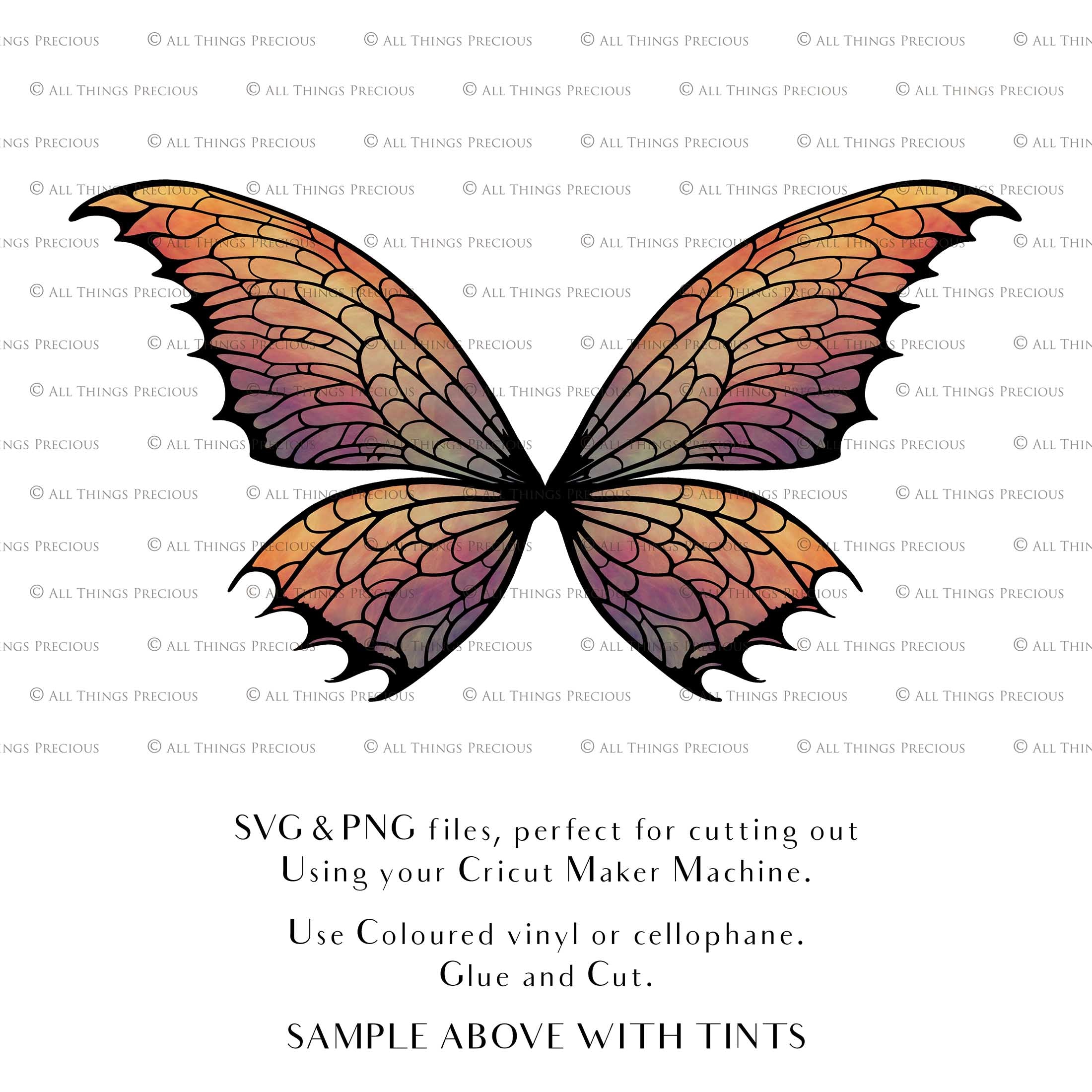 SVG & PNG Fairy/Angel Wing files for Cricut, Silhouette Cameo and other Cutting Machines. Create wearable fairy wings, all sizes. Perfect for Halloween Costumes, Fantasy, Cosplay, Photography. Prints, Wedding, Engagement, Baby Shower invitations, Sublimation Printing, Clip Art and more. Cut and assemble. ATP Textures.