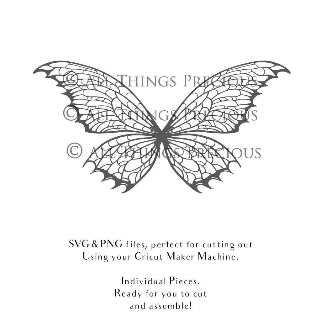 SVG & PNG Fairy/Angel Wing files for Cricut, Silhouette Cameo and other Cutting Machines. Create wearable fairy wings, all sizes. Perfect for Halloween Costumes, Fantasy, Cosplay, Photography. Prints, Wedding, Engagement, Baby Shower invitations, Sublimation Printing, Clip Art and more. Cut and assemble. ATP Textures.