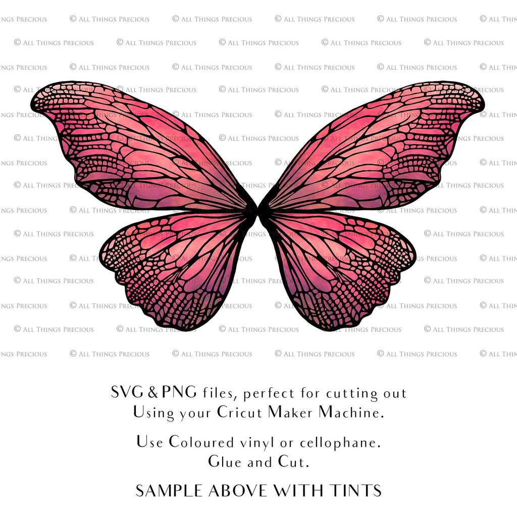 SVG & PNG Fairy/Angel Wing files for Cricut, Silhouette Cameo and other Cutting Machines. Create wearable fairy wings, all sizes. Perfect for Halloween Costumes, Fantasy, Cosplay, Photography. Prints, Wedding, Engagement, Baby Shower invitations, Sublimation Printing, Clip Art and more. Cut and assemble. ATP Textures.