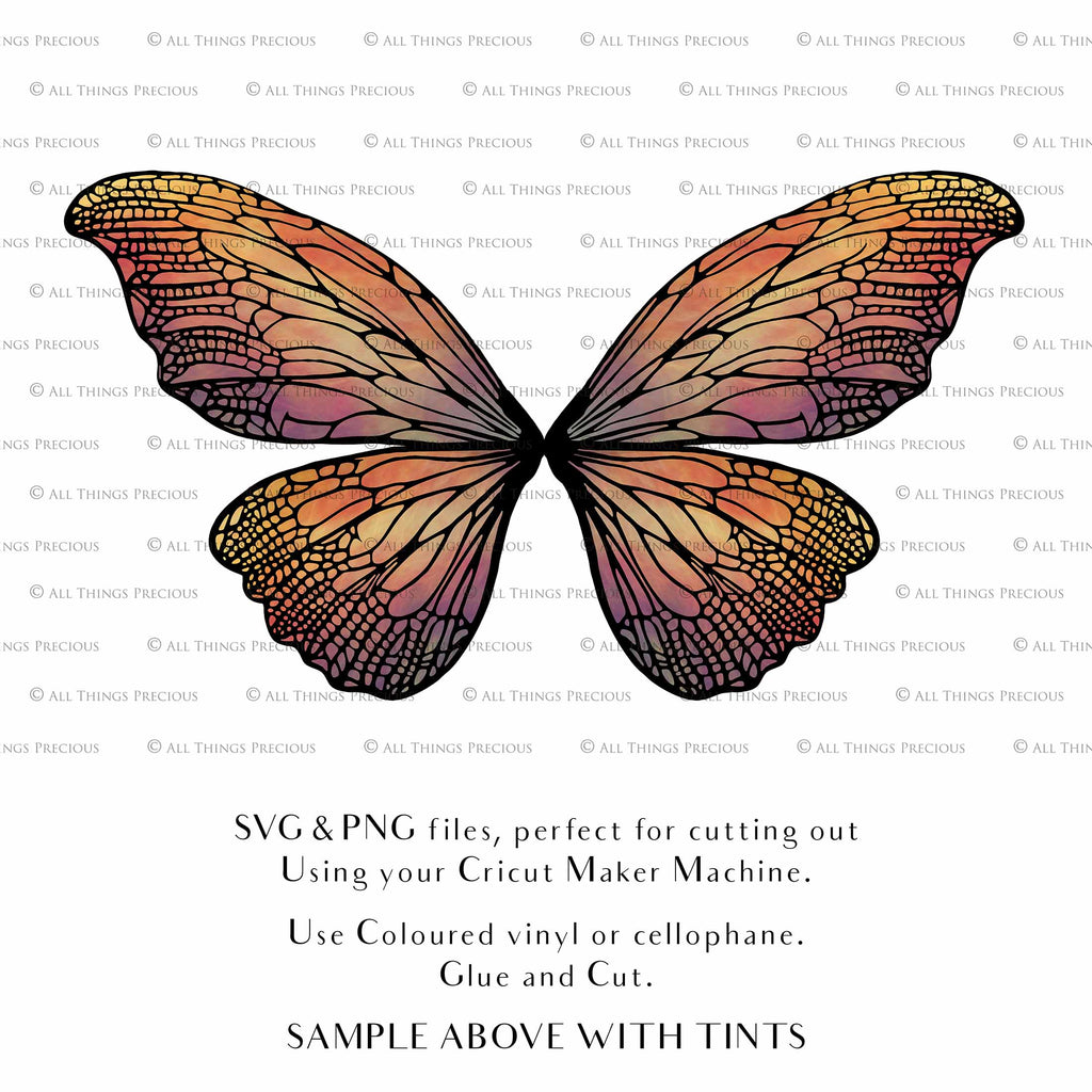 SVG & PNG Fairy/Angel Wing files for Cricut, Silhouette Cameo and other Cutting Machines. Create wearable fairy wings, all sizes. Perfect for Halloween Costumes, Fantasy, Cosplay, Photography. Prints, Wedding, Engagement, Baby Shower invitations, Sublimation Printing, Clip Art and more. Cut and assemble. ATP Textures.