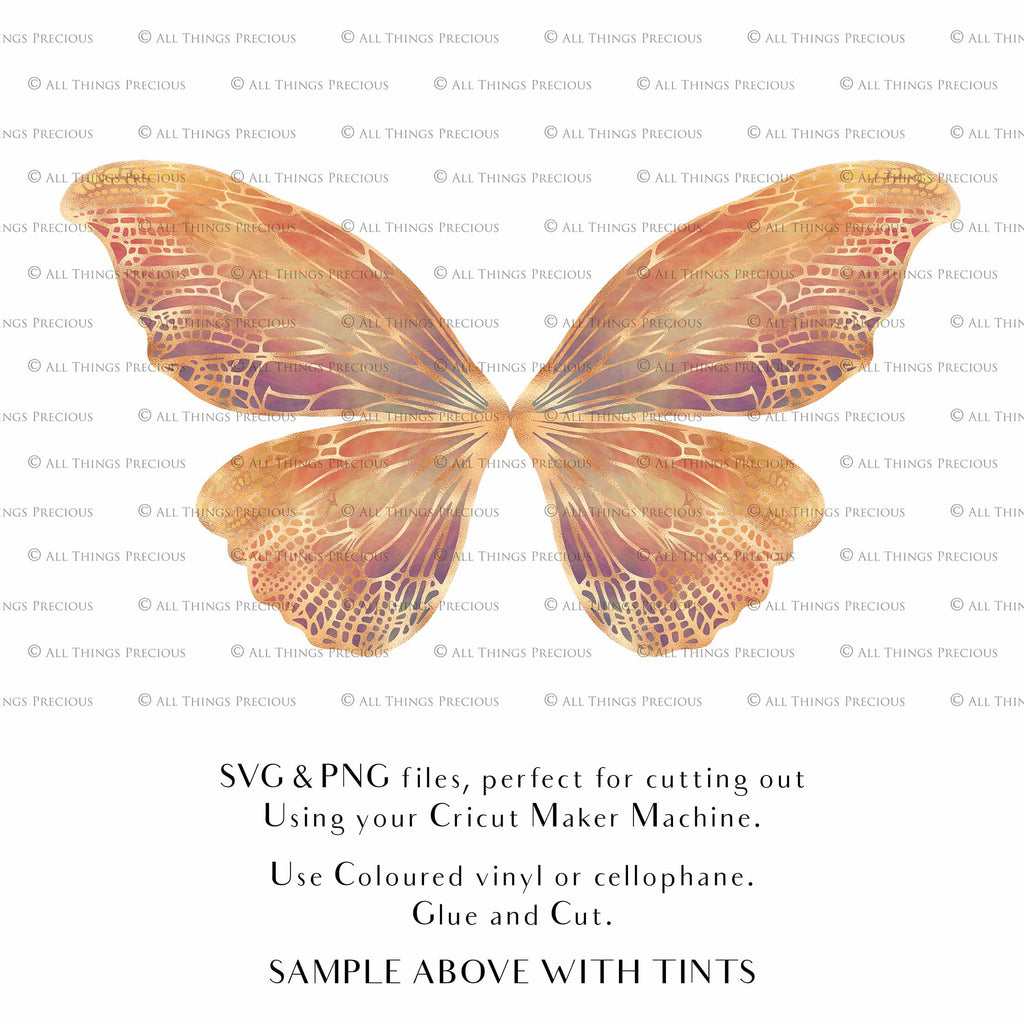 SVG & PNG Fairy/Angel Wing files for Cricut, Silhouette Cameo and other Cutting Machines. Create wearable fairy wings, all sizes. Perfect for Halloween Costumes, Fantasy, Cosplay, Photography. Prints, Wedding, Engagement, Baby Shower invitations, Sublimation Printing, Clip Art and more. Cut and assemble. ATP Textures.