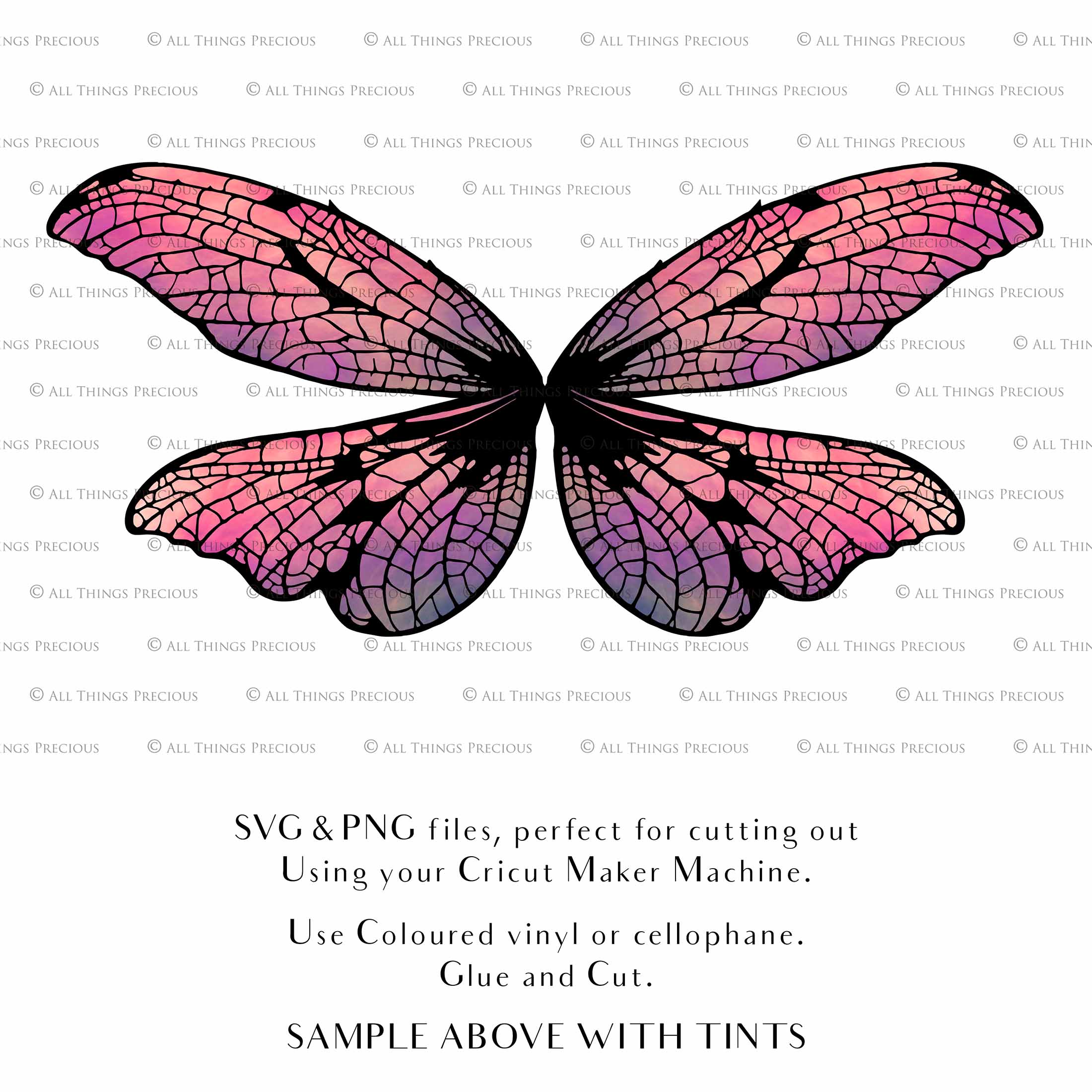 SVG & PNG Fairy/Angel Wing files for Cricut, Silhouette Cameo and other Cutting Machines. Create wearable fairy wings, all sizes. Perfect for Halloween Costumes, Fantasy, Cosplay, Photography. Prints, Wedding, Engagement, Baby Shower invitations, Sublimation Printing, Clip Art and more. Cut and assemble. ATP Textures.