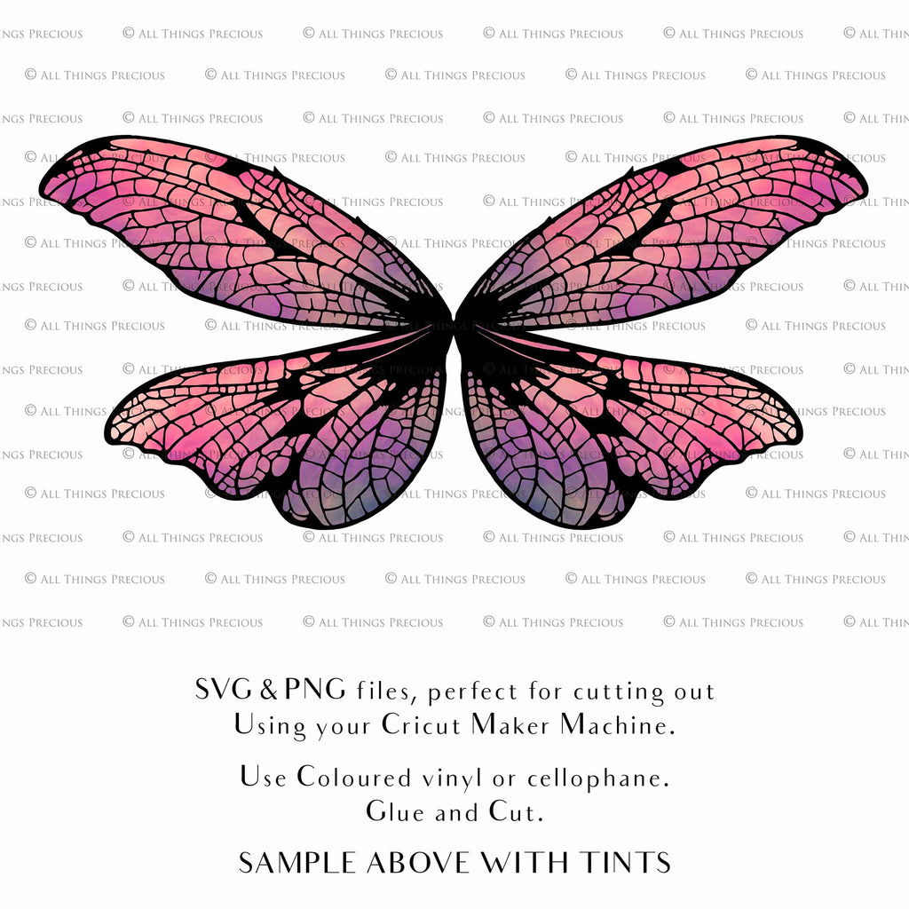 SVG & PNG Fairy/Angel Wing files for Cricut, Silhouette Cameo and other Cutting Machines. Create wearable fairy wings, all sizes. Perfect for Halloween Costumes, Fantasy, Cosplay, Photography. Prints, Wedding, Engagement, Baby Shower invitations, Sublimation Printing, Clip Art and more. Cut and assemble. ATP Textures.