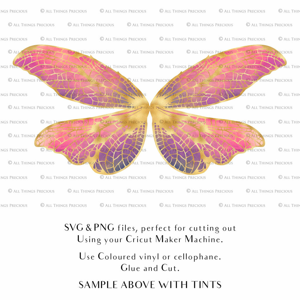 SVG & PNG Fairy/Angel Wing files for Cricut, Silhouette Cameo and other Cutting Machines. Create wearable fairy wings, all sizes. Perfect for Halloween Costumes, Fantasy, Cosplay, Photography. Prints, Wedding, Engagement, Baby Shower invitations, Sublimation Printing, Clip Art and more. Cut and assemble. ATP Textures.