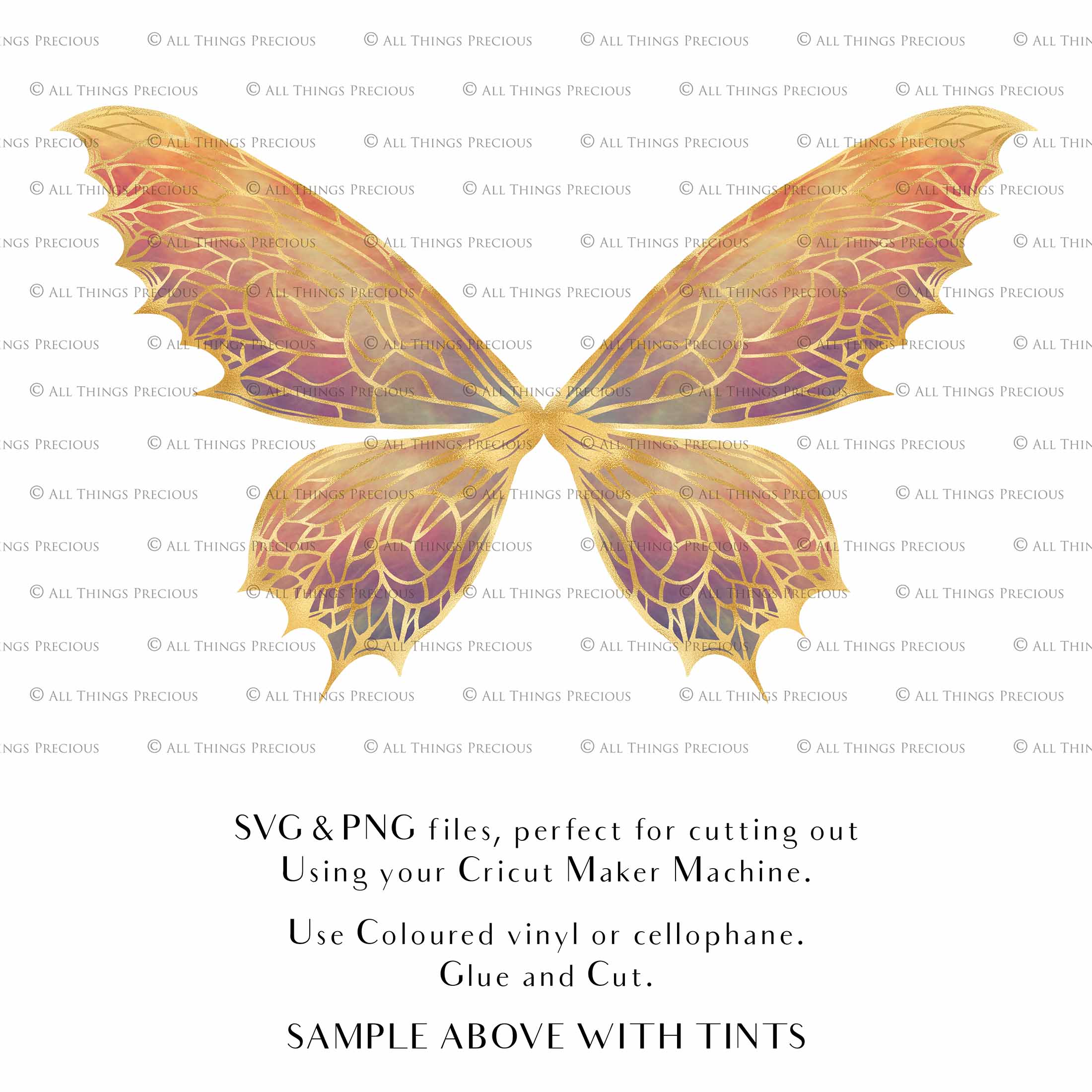 SVG & PNG Fairy/Angel Wing files for Cricut, Silhouette Cameo and other Cutting Machines. Create wearable fairy wings, all sizes. Perfect for Halloween Costumes, Fantasy, Cosplay, Photography. Prints, Wedding, Engagement, Baby Shower invitations, Sublimation Printing, Clip Art and more. Cut and assemble. ATP Textures.