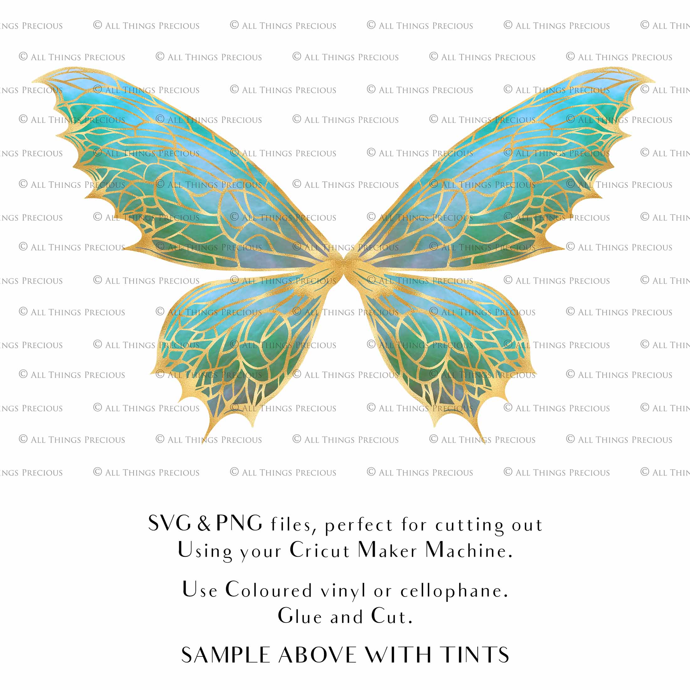 SVG & PNG Fairy Wing files for Cricut or Silhouette Cameo Cutting Machine. To create wearable fairy wings, in adult or children sizes. Use this graphic design for Halloween Costumes, Fantasy or Cosplay or photography. Use as prints in weddings, engagements or baby shower invitations. for you to cut and assemble.