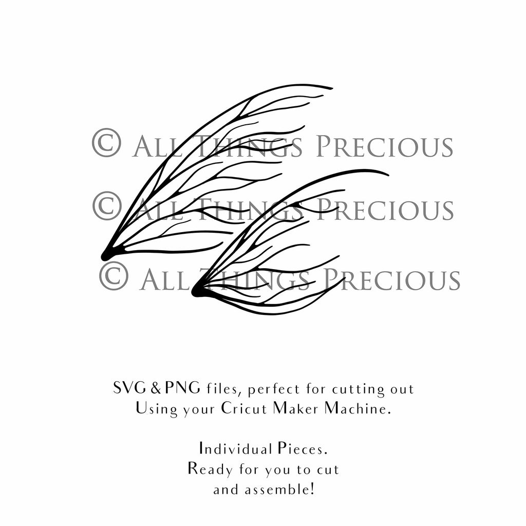 SVG & PNG Fairy/Angel Wing files for Cricut, Silhouette Cameo and other Cutting Machines. Create wearable fairy wings, all sizes. Perfect for Halloween Costumes, Fantasy, Cosplay, Photography. Prints, Wedding, Engagement, Baby Shower invitations, Sublimation Printing, Clip Art and more. Cut and assemble. ATP Textures.