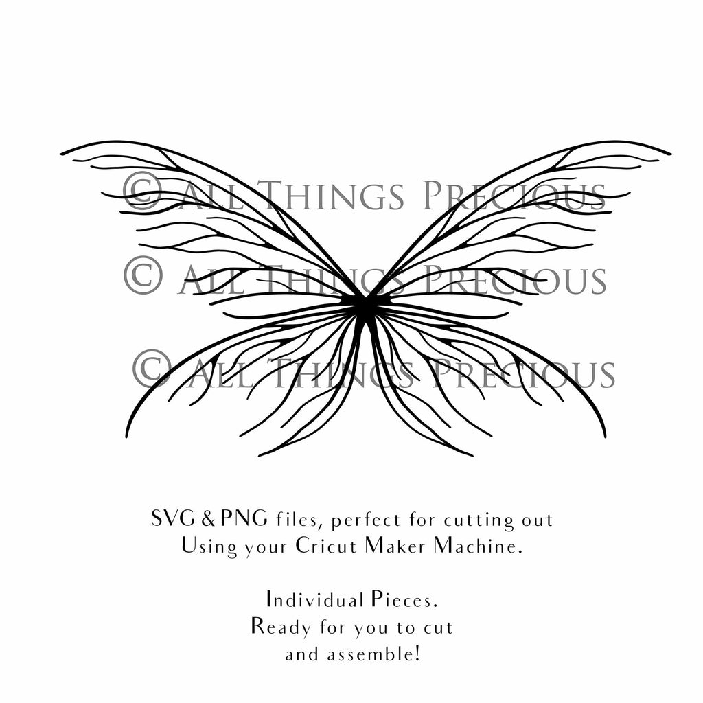 SVG & PNG Fairy/Angel Wing files for Cricut, Silhouette Cameo and other Cutting Machines. Create wearable fairy wings, all sizes. Perfect for Halloween Costumes, Fantasy, Cosplay, Photography. Prints, Wedding, Engagement, Baby Shower invitations, Sublimation Printing, Clip Art and more. Cut and assemble. ATP Textures.