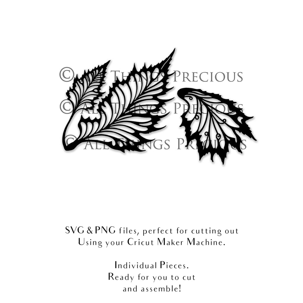 SVG and Png Fairy wings for cricut or cutting machines. Individual wing parts to cut and assemble. Adult size, kids, child, halloween event wings. For photographers and designers. By ATP Textures.