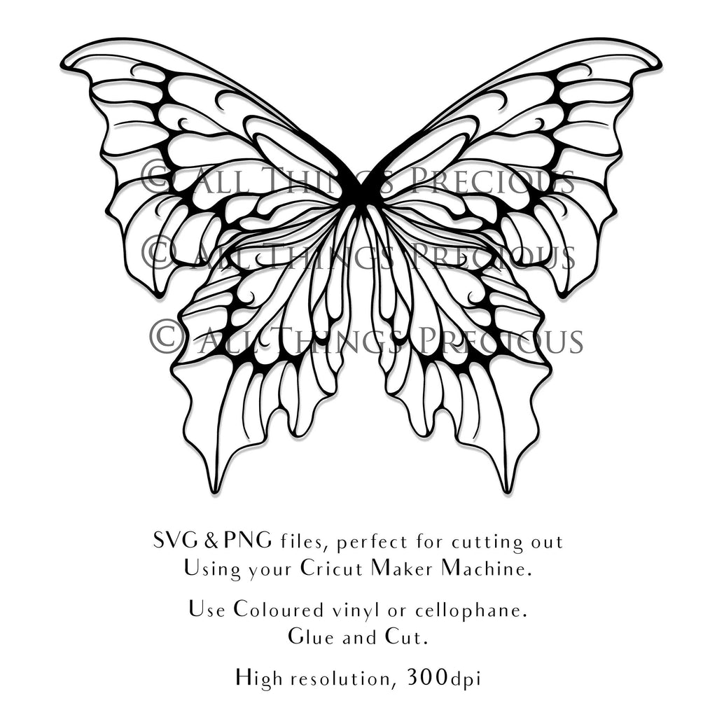 SVG and Png Fairy wings for cricut or cutting machines. Individual wing parts to cut and assemble. Adult size, kids, child, halloween event wings. For photographers and designers. By ATP Textures.