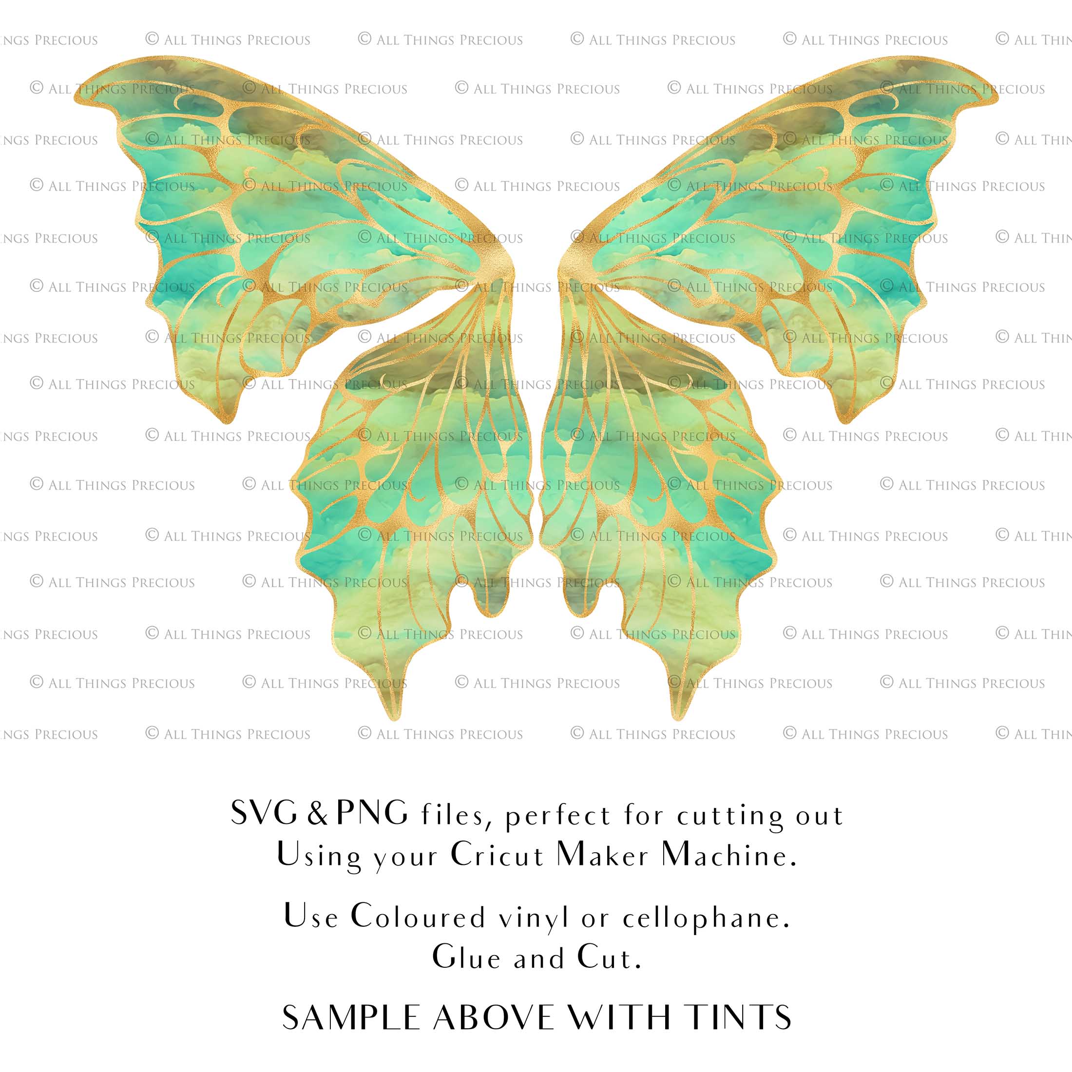 SVG and Png Fairy wings for cricut or cutting machines. Individual wing parts to cut and assemble. Adult size, kids, child, halloween event wings. For photographers and designers. By ATP Textures.