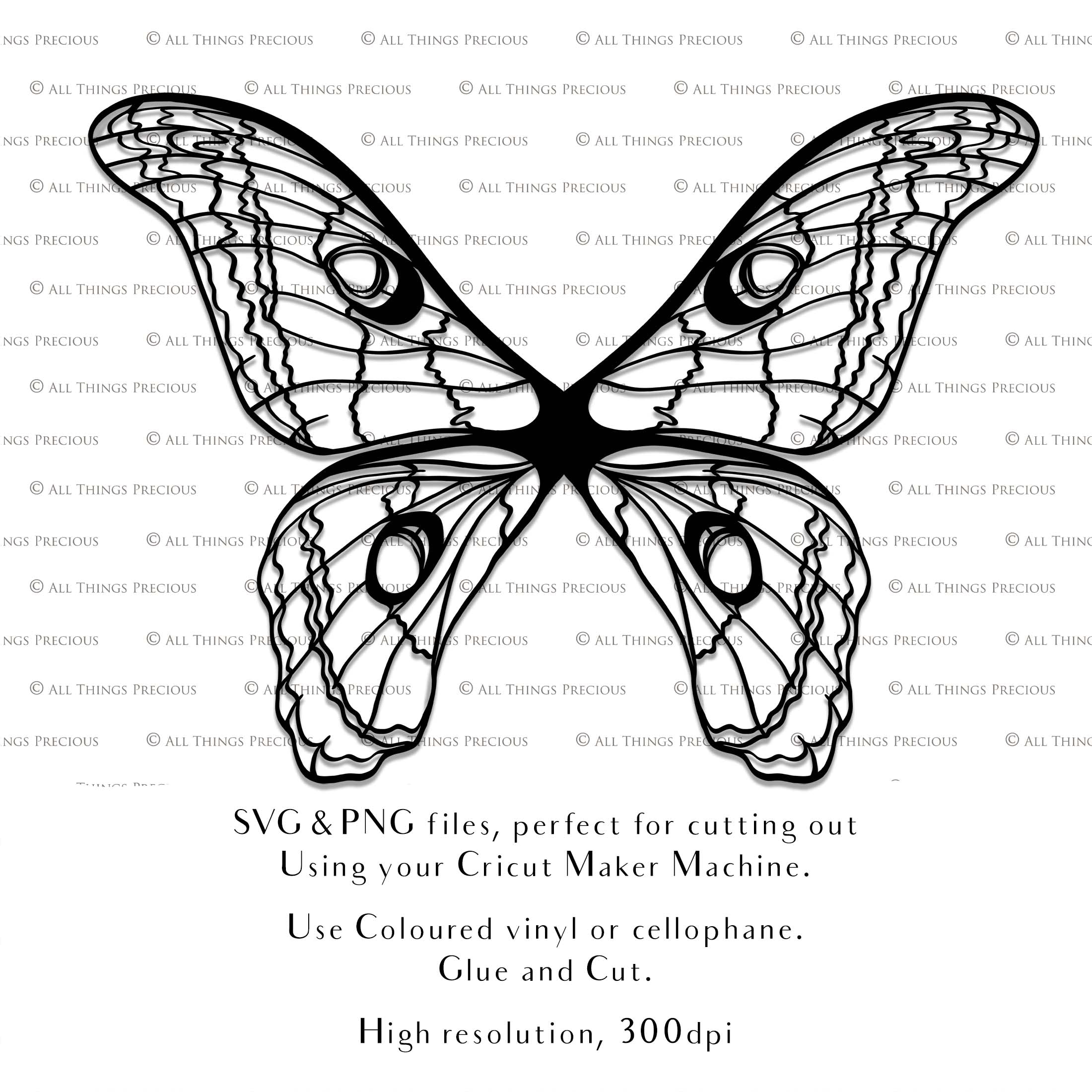 SVG and Png Fairy wings for cricut or cutting machines. Individual wing parts to cut and assemble. Adult size, kids, child, halloween event wings. For photographers and designers. By ATP Textures.