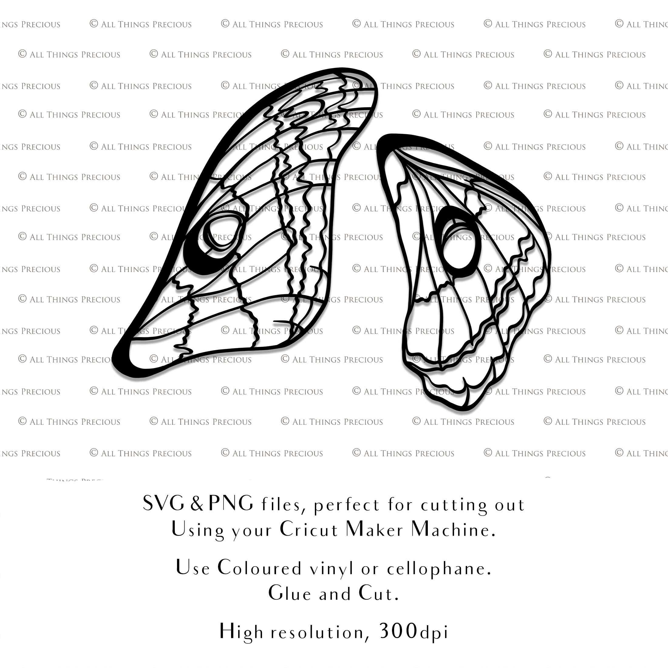 SVG and Png Fairy wings for cricut or cutting machines. Individual wing parts to cut and assemble. Adult size, kids, child, halloween event wings. For photographers and designers. By ATP Textures.