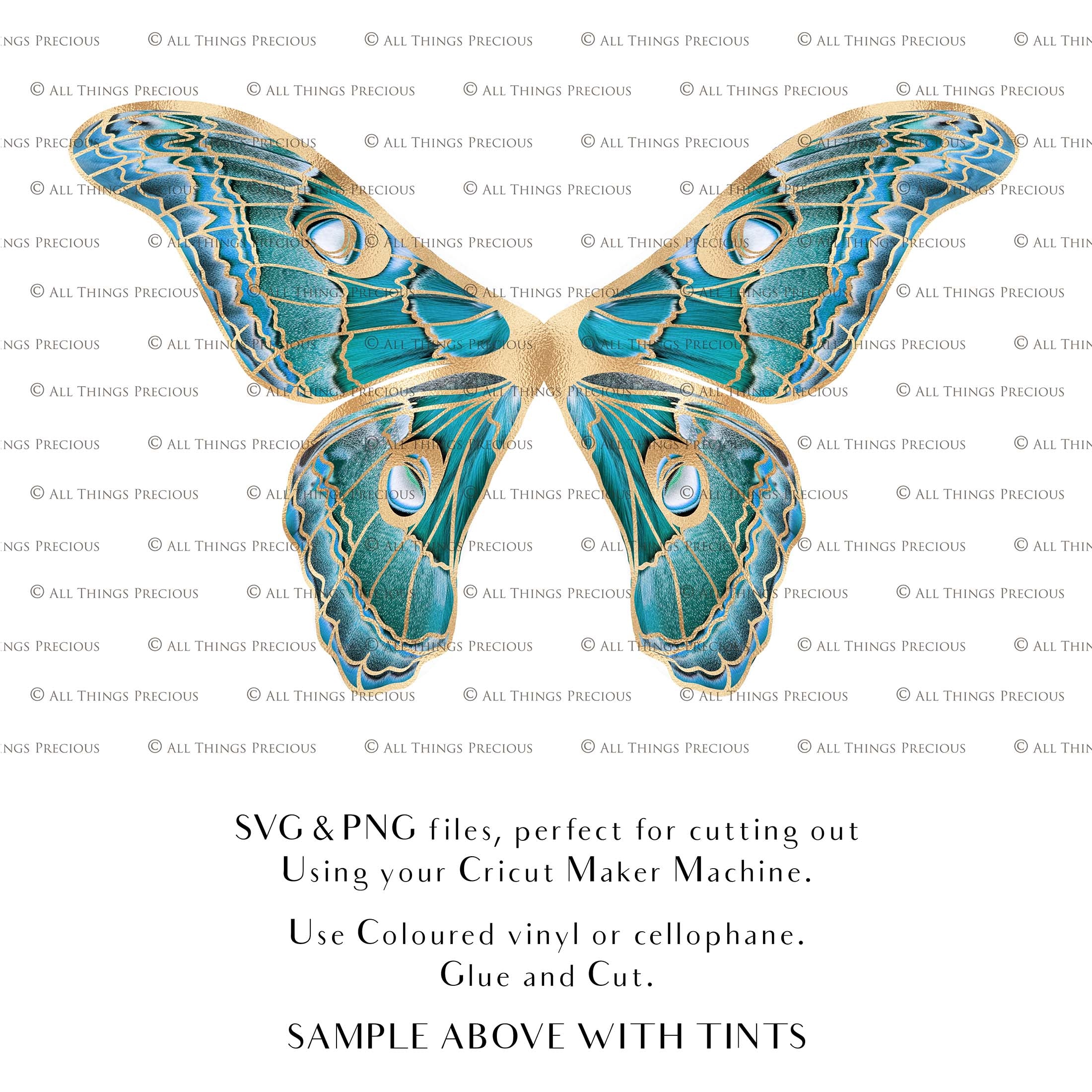 SVG and Png Fairy wings for cricut or cutting machines. Individual wing parts to cut and assemble. Adult size, kids, child, halloween event wings. For photographers and designers. By ATP Textures.