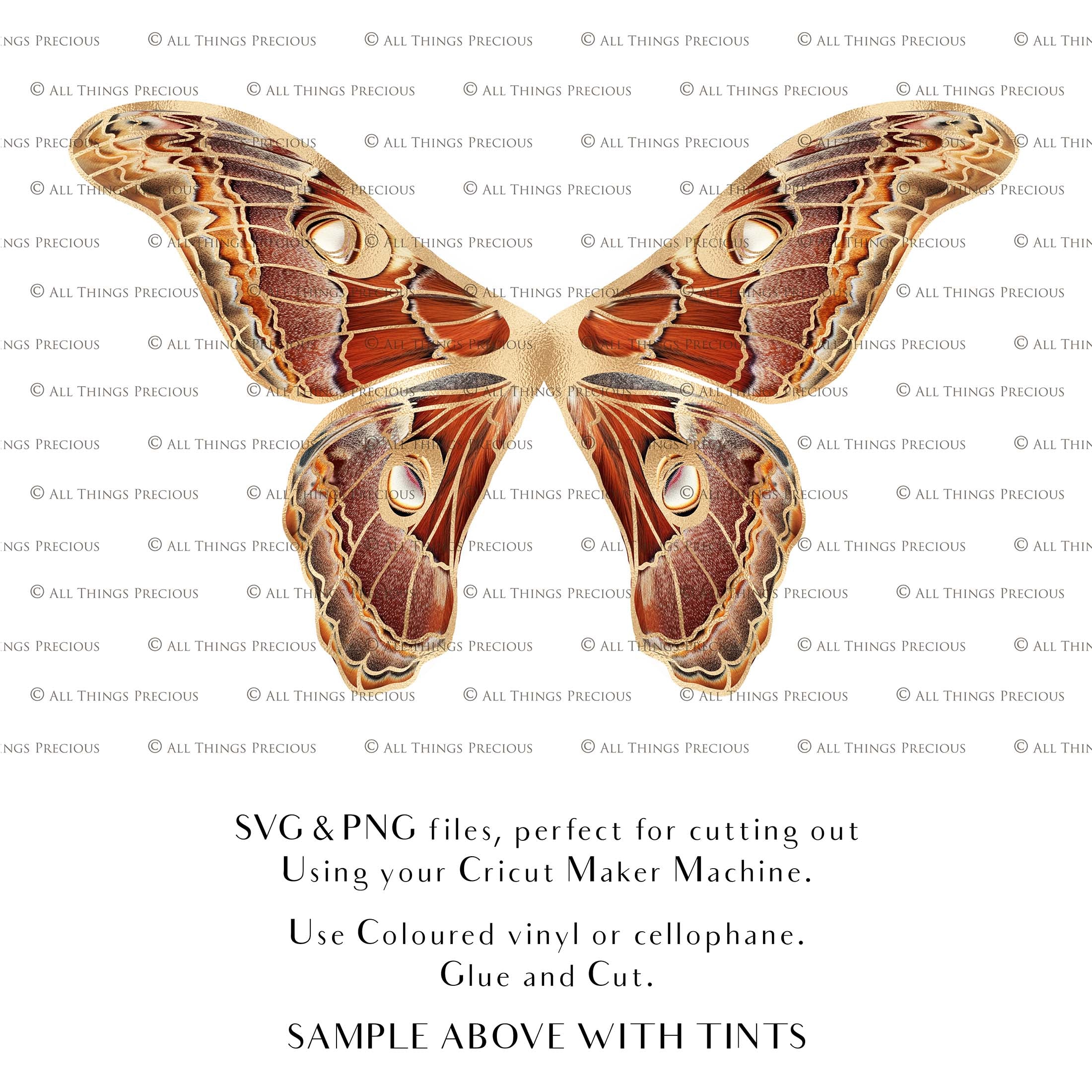 SVG and Png Fairy wings for cricut or cutting machines. Individual wing parts to cut and assemble. Adult size, kids, child, halloween event wings. For photographers and designers. By ATP Textures.