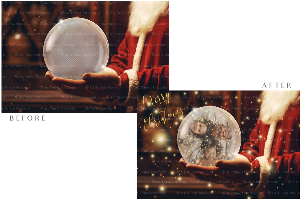 Digital Snow Globe Background. Png snow and glow overlays with PSD Template. The globe is transparent, perfect for adding your own images and retain the glass effect. Nutcracker Mouse Christmas. The file is 6000 x 4000, 300dpi. Png Included. Use for Xmas edits, Photography, Card Crafts, Scrapbooking. ATP Textures